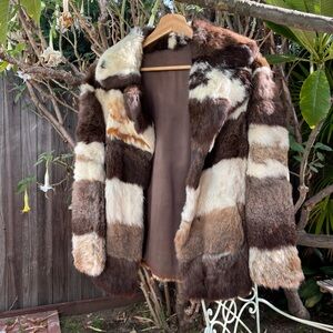 VINTAGE Rabbit fur coat